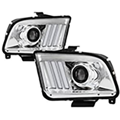 2005-2008 Ford Mustang; Version 2; Projector Headlights; DRL LED; Chrome