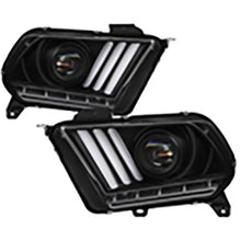 2010-2014 Ford Mustang; Halogen Model only; Light Bar Projector Headlights; Black