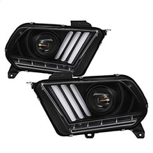 2010-2012 Ford Mustang; HID only; Light Bar Projector Headlights; Black