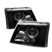 1998-2000 Ford Ranger; Projector Headlights; LED Halo; Black