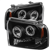 2005-2007 Ford F250 & F350 Super Duty; Projector Headlights; Black Smoke