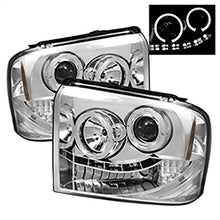 2005-2007 Ford F250 & F350 Super Duty; Projector Headlights; LED Halo; LED; Chrome