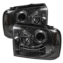 2005-2007 Ford F250 & F350 Super Duty; Projector Headlights; LED Halo; LED; Smoke