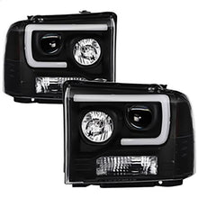 2005-2007 Ford F250 & F350 Super Duty; Light Bar Projector Headlights; Black
