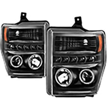 2008-2010 Ford F250 & F350 Super Duty; Projector Headlights; All Black