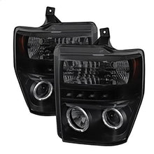 2008-2010 Ford F250 & F350 Super Duty; Projector Headlights; Black Smoke