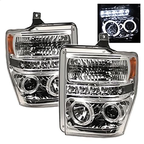 2008-2010 Ford F250 & F350 Super Duty; Projector Headlights; Chrome