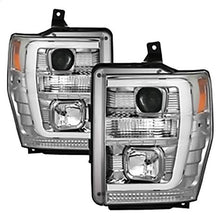 2008-2010 Ford F250 & F350 Super Duty; Version 2 Projector Headlights; Light Bar DRL; Chrome