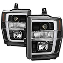2008-2010 Ford F250 & F350 Super Duty; Version 2 Projector Headlights; Black