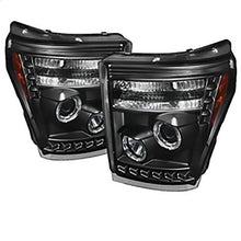 2011-2016 Ford F250 & F350 Super Duty; Projector Headlights; CCFL Halo; DRL; Black