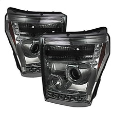 2011-2016 Ford F250 & F350 Super Duty; Projector Headlights; LED Halo; DRL; Smoke