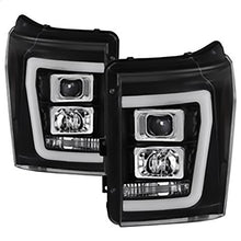 2011-2016 Ford F250 & F350 Super Duty; Version 2 Projector Headlights; Light Bar DRL; Black