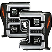 2017-2019 Ford F250 & F350 Super Duty; Projector Headlights; (Factory Halogen Model Only); Black
