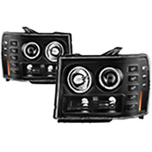 2007-2013 GMC Sierra 1500/2500/3500; Sierra 2500HD/3500HD & Denali; Projector Headlights; LED Halo; LED; All Black