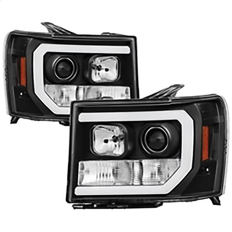 2007-2013 GMC Sierra 1500/2500/3500; Sierra 2500HD/3500HD & Denali; Version 2 Projector Headlights; Light Bar DRL LED; B