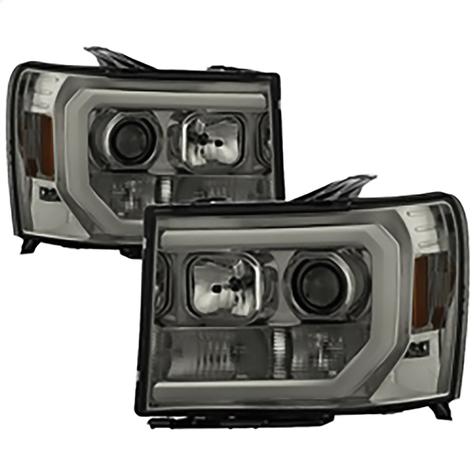 2007-2013 GMC Sierra 1500/2500/3500; Sierra 2500HD/3500HD & Denali; Version 2 Projector Headlights; Light Bar DRL LED; S