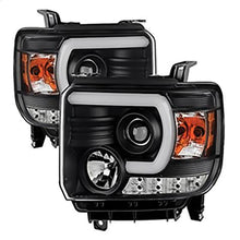 2014-2015 GMC Sierra 1500; 2015-2017 Sierra 2500HD/3500 HD; Projector Headlights; Light Bar DRL; Black