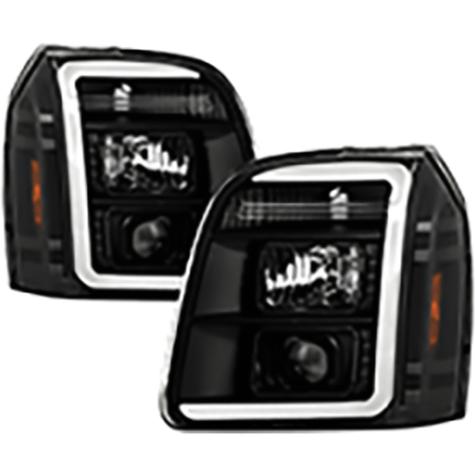 2007-2014 GMC Yukon; Version 2 High-Power LED Module Equipped Headlights; Black