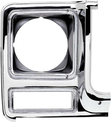1979-80 Chevy; GMC; Pickup; Blazer; Jimmy; Suburban; Headlamp Bezel; Chrome / Dark Argent Silver; for Round Headlamps; R