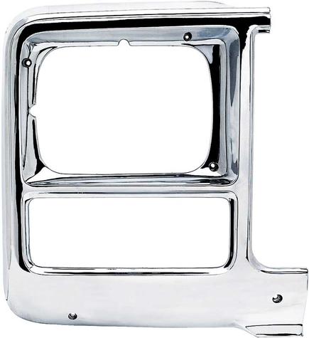 1979-80 Chevrolet; GMC; Pickup; Blazer; Jimmy; Suburban; Headlamp Bezel; Chrome; with Rectangle Headlamps; RH Passenger 
