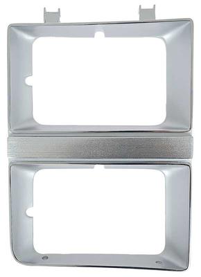 1981-82 Chevrolet; GMC; Pickup; Blazer; Jimmy; Suburban; Headlamp Bezel; with Dual Headlamp; Chrome & Argent Silver; RH,
