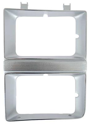 1981-82 Chevrolet; GMC; Pickup; Blazer; Jimmy; Suburban; Headlamp Bezel; Dual Headlamp; Chrome & Argent Silver; LH, Driv