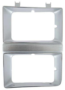 1981-82 Chevrolet; GMC; Pickup; Blazer; Jimmy; Suburban; Headlamp Bezel; Dual Headlamp; Chrome & Argent Silver; LH, Driv