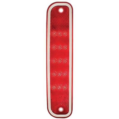 1973-80 Chevrolet, GMC Pickup Truck; Rear Side Marker Lamp; with Bright Trim; Red Lens; LED Conversion; RH or LH; Each