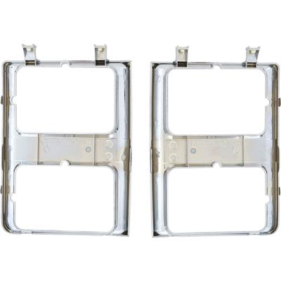 1985-88 Chevy, GMC, Pickup, Blazer, Jimmy, Suburban; Chrome Headlamp Bezel Set; Dual Headlamps & Chrome Grill; RH & LH; Pair