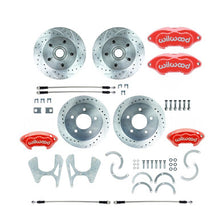 The Right Stuff 73-87 C10 5 lug Rear Disc Brake Kit w/Matching Front Rotors Red Wilwood Calipers - (T73DC05ZP)