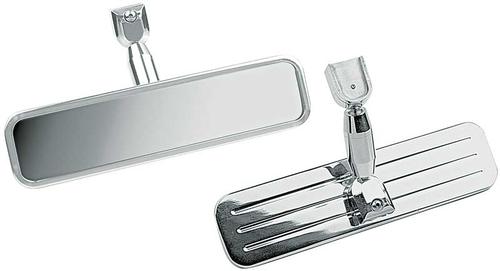 Universal 9" Windshield Mount Rear View Mirror; Polished Ball Milled Billet Aluminum