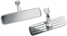 Universal 9" Windshield Mount Rear View Mirror; Polished Ball Milled Billet Aluminum