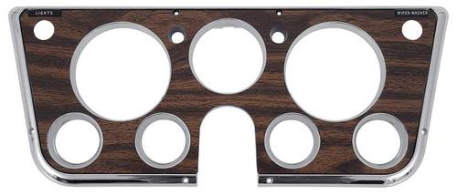 1969-72 Chevrolet, GMC Pickup, Blazer, Jimmy, Suburban; Dash Instrument Gauge Bezel; Woodgrain Finish