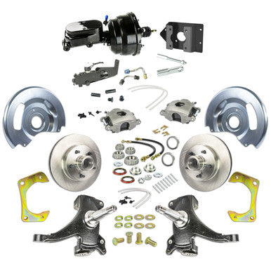 The Right Stuff 1960-1962 Chevy/GMC Truck/Sub, Power Front Disc Brake Kit, Blk Calipers Blk Upper 5x5 Bolt Pattern - (TD
