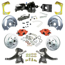 The Right Stuff 60-62 Chevy/GMC Truck/Sub 2" Drop, Power Front Disc Kit Red Calipers Black Upper 5x5 Bolt Pattern -