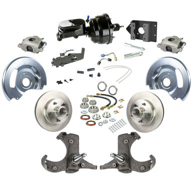 The Right Stuff 1960-1962 Chevy Truck/Suburban, Power Front Disc Brake Conversion Kit, Black Upper 5x5 Bolt Pattern - (T