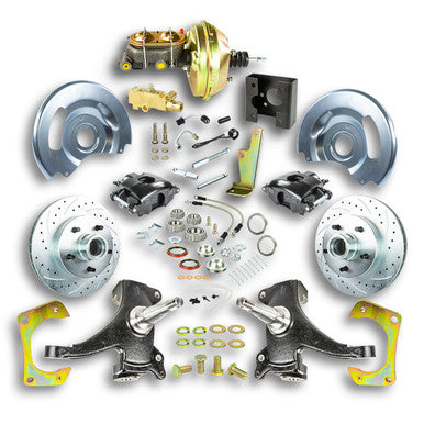 The Right Stuff 63-66 Chevy/GMC Truck/Sub, 2" Drop, Pwr Front Disc Brake Kit w/Black Calipers 5x5 Bolt Pattern - (T