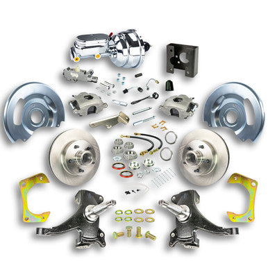 The Right Stuff 63-66 Chevrolet/GMC Truck/Suburban, 2" Drop, Pwr Front Disc Kit, Chrome Upper 5x5 Bolt Pattern - (T