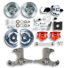 The Right Stuff 63-66 Chevy/GMC Truck/Sub, Pwr Front Disc Kit, Red Calipers, Chrome Upper 5x5 Bolt Pattern - (TDC6325ZX)