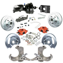 The Right Stuff 63-66 Chevy/GMC Truck/Sub, Power Front Disc Brake Kit Red Calipers Black upper 5x5 Bolt Pattern - (TDC63