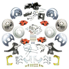 The Right Stuff 63-66 GM C10/15 Truck/Sub 2" Drop Power 4-Wheel Brakes, Red Calipers Black Upper 6x5.5 Bolt Pattern