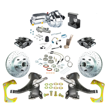 The Right Stuff 67-70 GM C10/15 Trk/Sub, 2" Drop, Pwr Front Disc Kit, Blk Calipers, Chrome Upper 5x5 Bolt Pattern -