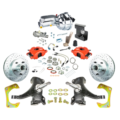 The Right Stuff 67-70 GM C10/15 Trk/Sub, 2" Drop, Pwr Front Disc Kit, Red Calipers, Chrome Upper5x5 Bolt Pattern - 