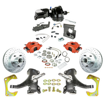 The Right Stuff 67-70 GM C10/15 Truck/Sub 2" Drop Power Front Brake Kit Red Calipers Black Upper 5x5 Bolt Pattern -