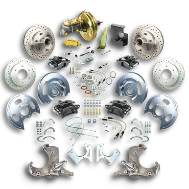 The Right Stuff 67-70 GM C10/C15 Truck/Suburban W/2WD, Pwr 4-Wheel Disc Brake Kit, Blk Caliper 6x5.5 Bolt Pattern - (TDC