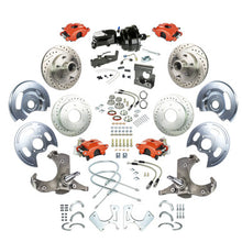 The Right Stuff 67-70 GM C10/15 Truck/Sub w/2WD Power 4-Wheel Disc Kit, Red Calipers Black Upper 6x5.5 Bolt Pattern - (T