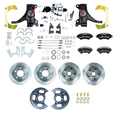The Right Stuff 73-87 GM C10 Truck 2" Drop Pwr 4-Wheel Disc Black Wilwood Calipers Chrome Upper - (TDC7355DBXP)