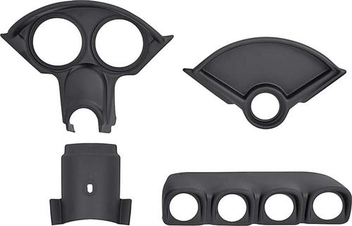 1955-56 Chevrolet Custom Black Finish Dash Gauge Bezel Set