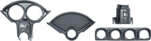 1955-56 Chevrolet Custom Faux Carbon Fiber Finish Dash Gauge Bezel Set