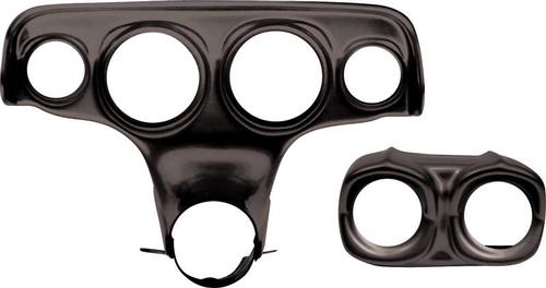 1957 Chevrolet Black Finish Custom Dash Gauge Bezel Set